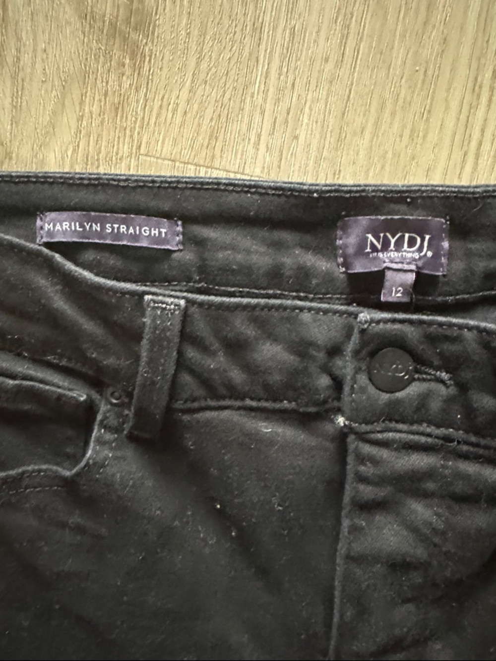 NYDJ Women's High Waisted Straight Leg Jeans - Black - Picture 2 of 4